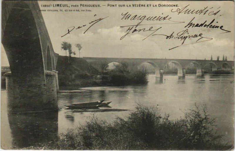 CPA Limeuil - pres Perigueux - Pont sur la Vezere et la Dordogne (1081360)