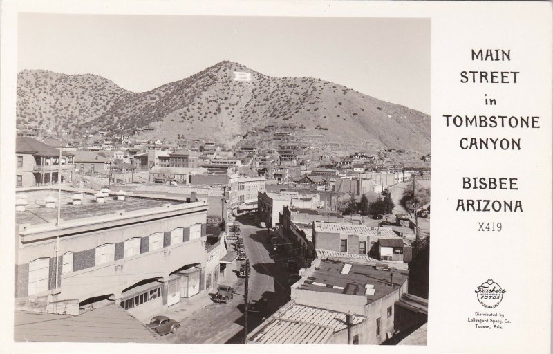 Arizona Bisbee Main Street In Tombstone Canyon Real Photo sk5171