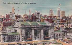 Missouri Kansas City Union Station And Skyline 1943