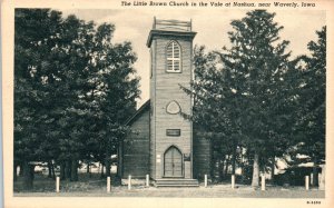 1940s Little Brown Church in the Vale Nashua near Waverly Iowa Postcard