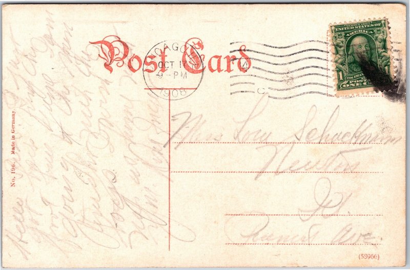 VINTAGE POSTCARD FAMILY OUTINGS AT WASHINGTON PARK BASEBALL GROUNDS CHICAGO 1908