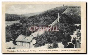 Old Postcard Wiesbaden Nerobergbahn mit Neroberg Road on Mount Neron Viaduct ...