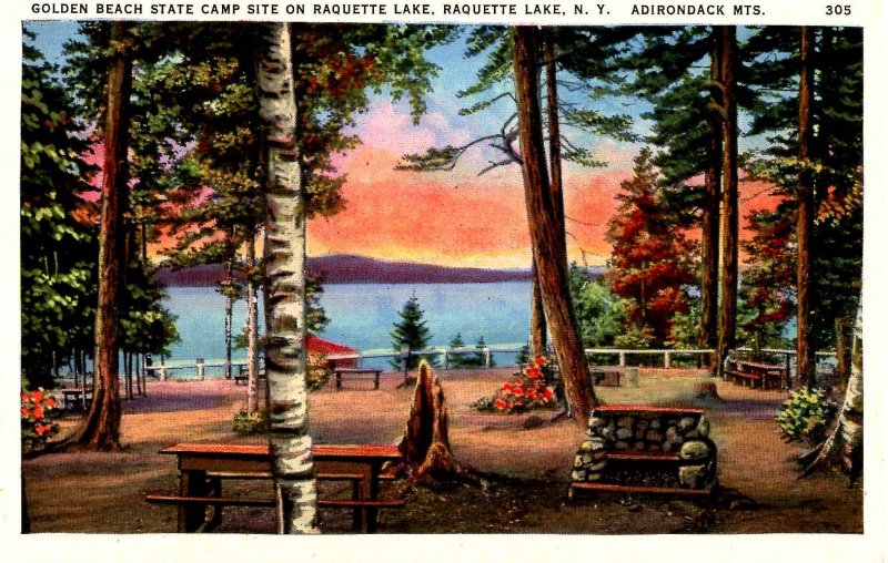 NY - Adirondacks, Raquette Lake, Golden Beach Camp Site