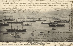 chile, VALPARAISO, Bahia, Harbour Scene, Steamers (1900s) W.G. Paton Postcard