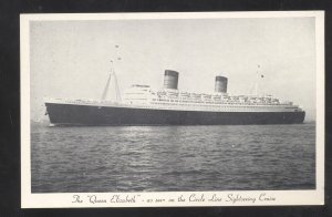 RPPC THE QUEEN ELIZABETH CIRCLE LINE ADVERTISING SHIP REAL PHOTO POSTCARD