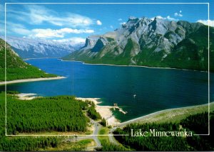 Canada Banff National Park Aerial View Lake Minnewanka