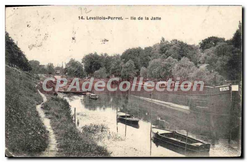 Postcard Old Levallois Perrret Ile De La Jatte