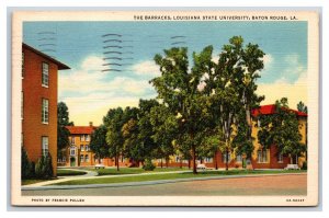 Louisiana State University Barracks Baton Rouge LA Linen Postcard E19