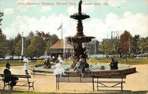 Electrical Fountain HOWARD PARK South Bend, Indiana c1910s Vintage Postcard
