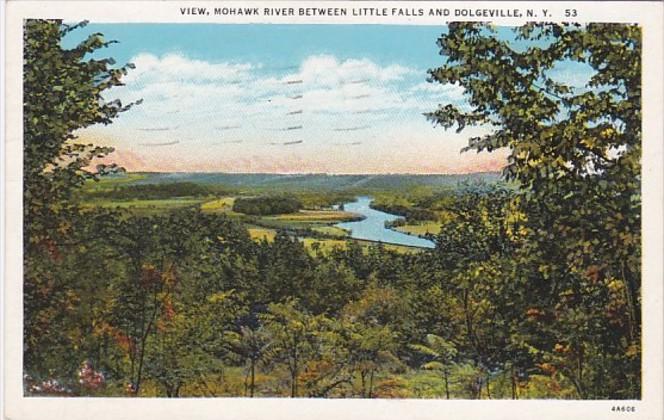 New York Mohawk River Between Little Fals and Dolgeville 1947 Curteich