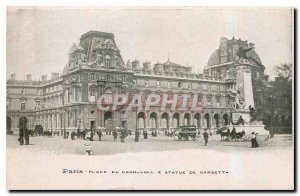 Old Postcard Paris Place du Carrousel & Statue of Gambetta