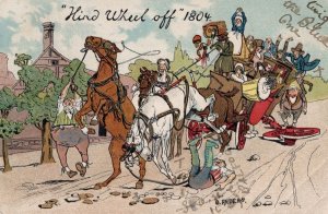 Victorian Wacky Races Horse Race Old Comic Postcard