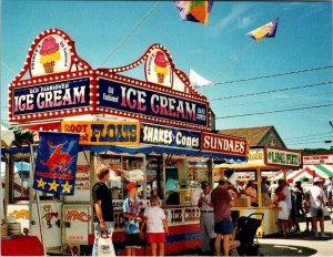 Augusta, New Jersey SUSSEX COUNTY FARM~HORSE SHOW Fair~Ice Cream 4¼X5½ Postcard