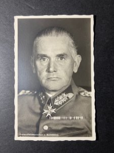 Mint Germany WWII Portrait Postcard Generalfeldmarschall v Blomberg