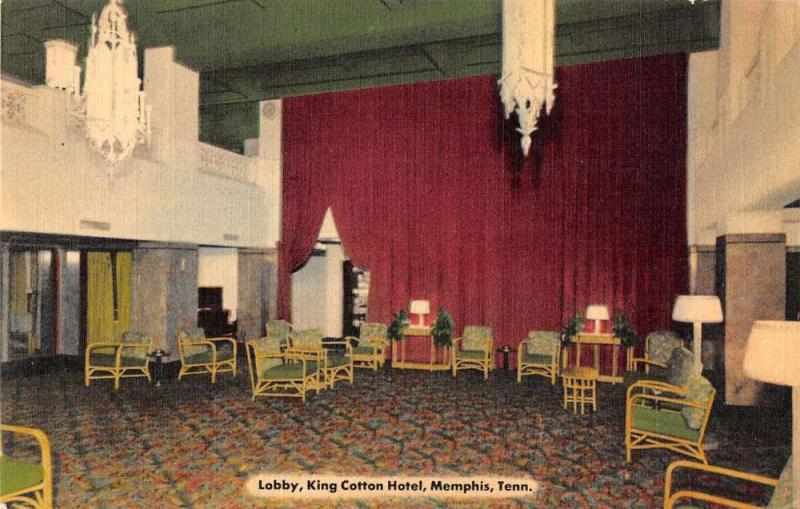 Memphis Tennessee lobby interior King Cotton Hotel antique pc Z17916