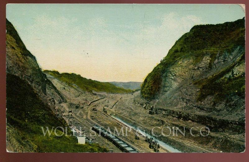 1912 Postcard  Deepest Part of the Culebra Cut Panama Canal Equipment   B4074