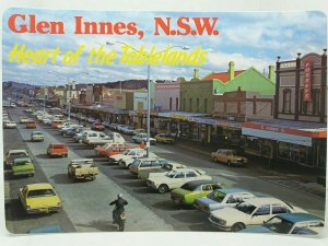 Glen Innes NewSouthWales Australia Vintage Postcard Grey Street Shopping Centre