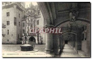 Old Postcard Pierrefonds Chateau Inside view