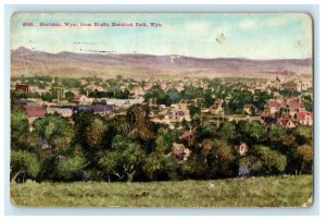 1914 Sheridan WY, View From Bluffs Kendrick Park Wyoming Antique Postcard