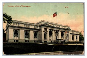 1919 Carnegie Library Washington D. C. Vintage Standard View Postcard 