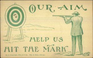 Target Shooting Gun HELP US HIT THE MARK 1914 Used Postcard