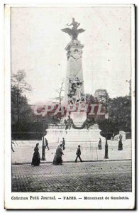 Postcard Old Diary Paris Monument Gambetta