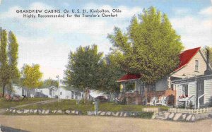 Grandview Cabins Motel US 21 Kimbolton Ohio 1958 linen postcard