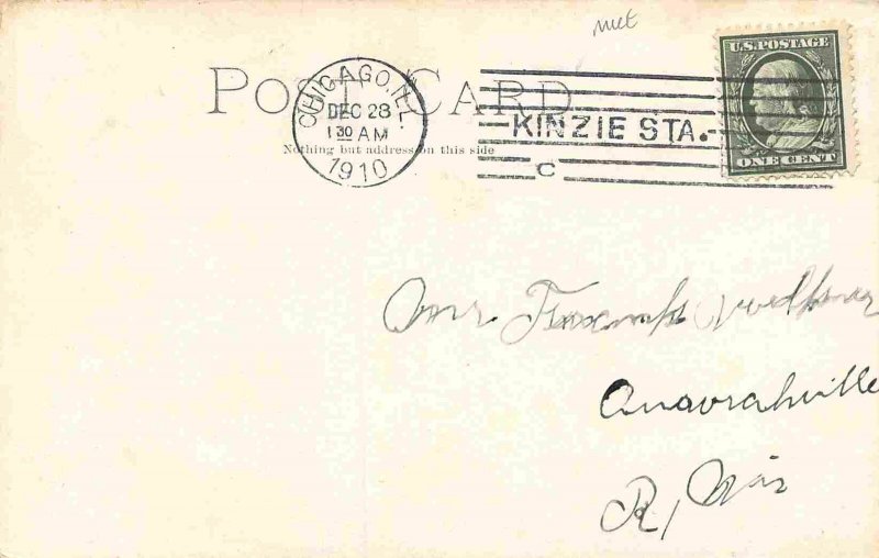 Chicago Northwestern Railroad Depot Chicago Illinois 1910 postcard