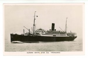 Cunard White Star Line - SS Franconia   RPPC