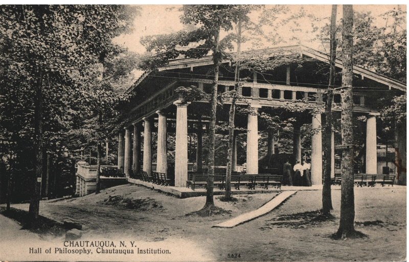 VINTAGE POSTCARD HALL OF PHILOSOPHY CHAUTAUQUA INSTITUTION N.Y 1907