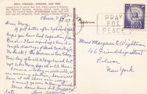 Syracuse NY, New York - Hotel Syracuse - Largest in Central New York - pm 1958