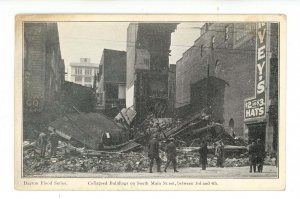 OH - Dayton. Flood, March 1913. Collapsed Bldgs, S Main between 3rd & 4th Sts