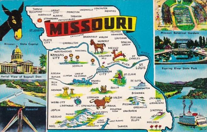 Map Of Missouri 1956