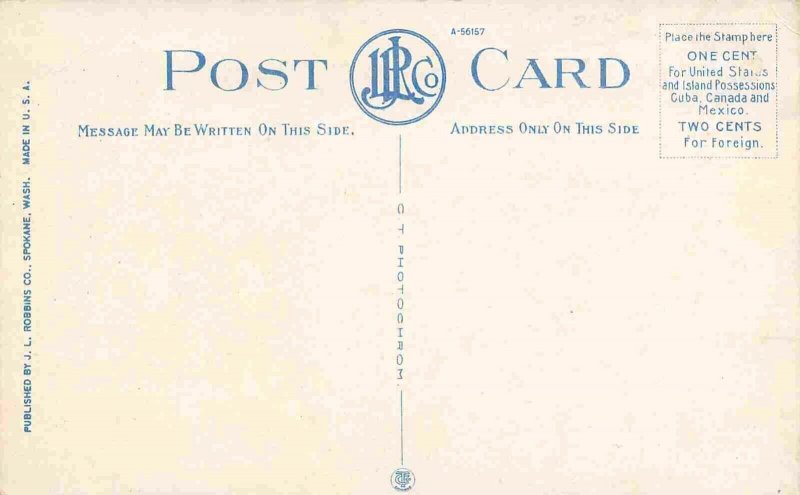 Railroad Train Bridge Spokane River Washington 1910s postcard