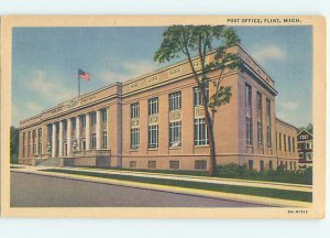 Linen POST OFFICE SCENE Flint Michigan MI AF0975