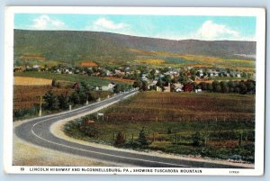 McConnellsburg Pennsylvania PA Postcard Lincoln Highway Showing Tuscarora c1940s