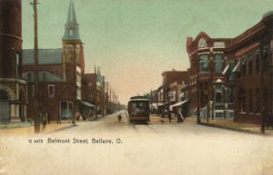 PC CPA US, OH, BELLAIRE, BELMONT STREET, Vintage Postcard (b21270)