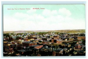 Bird's Eye View of Business District - Keokuk Iowa c1910 Antique Postcard 