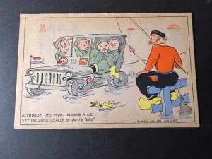 1945 Netherlands Liberation Postcard Might Appear Lie Holland is Quite Dry