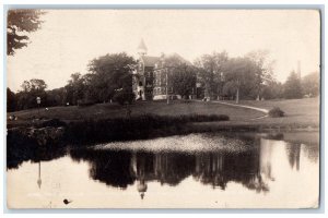 1921 View Of Hall Lake East Northfield Massachusetts MA RPPC Photo Postcard 