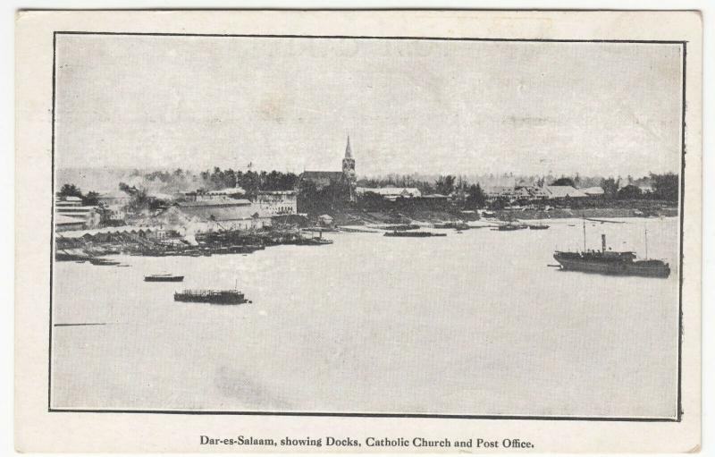 Tanzania; Dar Es Salaam, Showing Docks, Catholic Church & Post Office PPC Unused