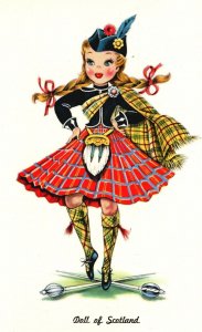 Vintage Postcard Doll Of Scotland Tichnor Quality Views By Tichnor Bros.