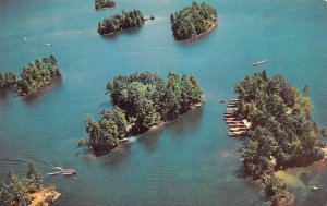 NY, New York  GLEN ISLAND RANGER STATION Lake George Islands View~Docks Postcard