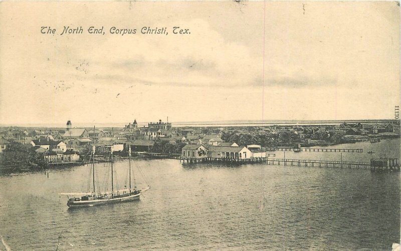 Postcard C-1910 Texas Corpus Christi North End boat 22-12863 