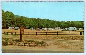 CAMDEN, Maine ME ~ Roadside MT. BATTIE CAMPGROUND Vintage RV Trailers Postcard