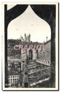 Old Postcard Lyon (Rhone) Fourviere Seen from the St Jean Cathedral