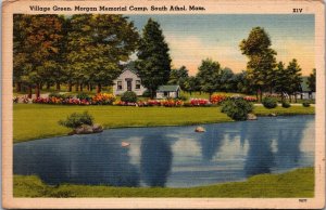 Village Green, Morgan Memorial Camp, South Athol MA Vintage Postcard R65