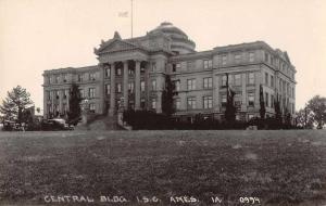 Ames Iowa Central Bldg ISC Real Photo Antique Postcard J60010