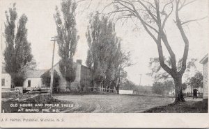 Grand Pre Nova Scotia Old House & Poplar Trees NS Herbin McCoy Postcard E80