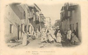 Vintage Postcard Biskra Algeria Rue De Ouleds Nayls